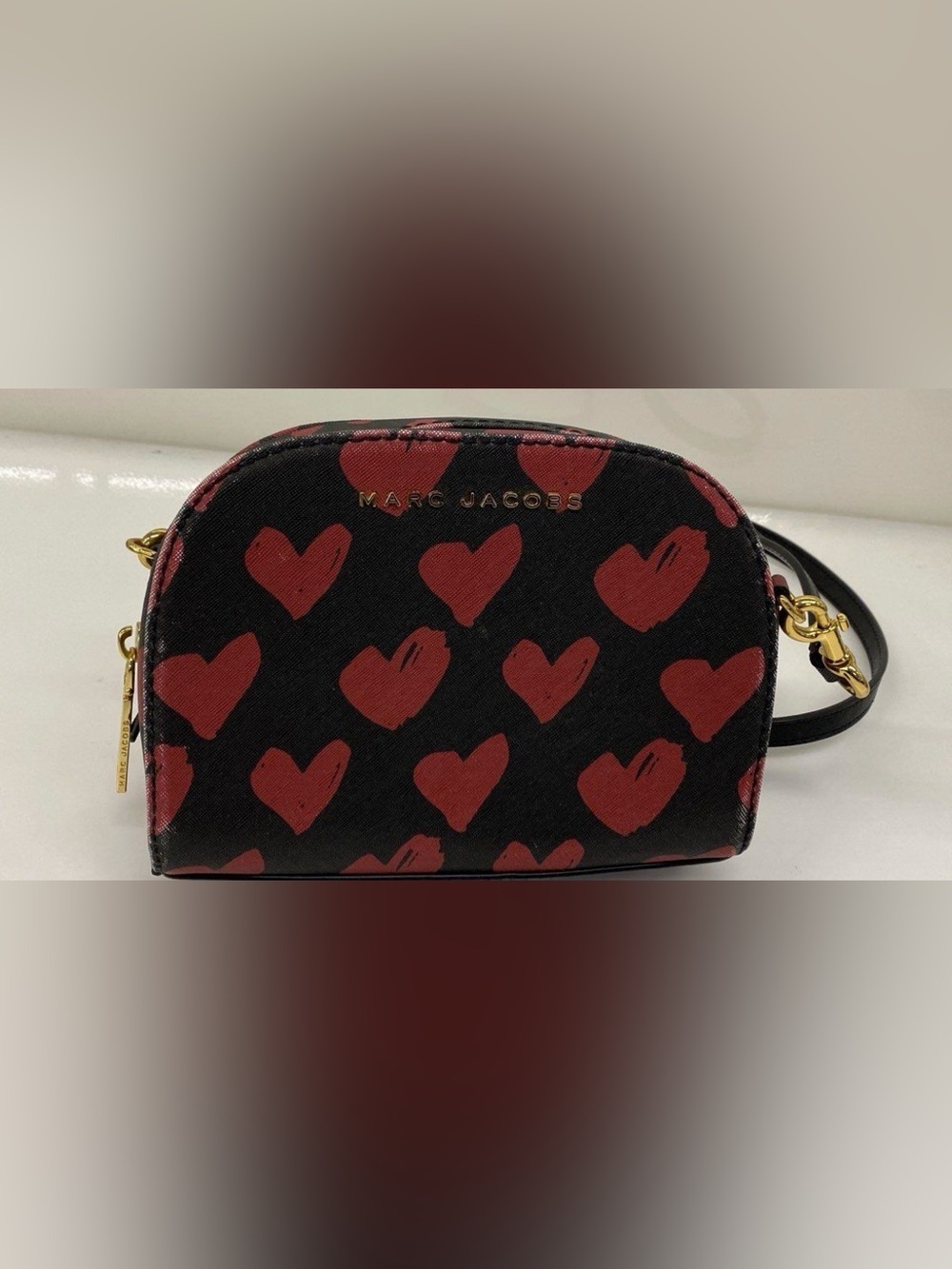 Marc Jacobs Playback Leather Crossbody Bag with Hearts
